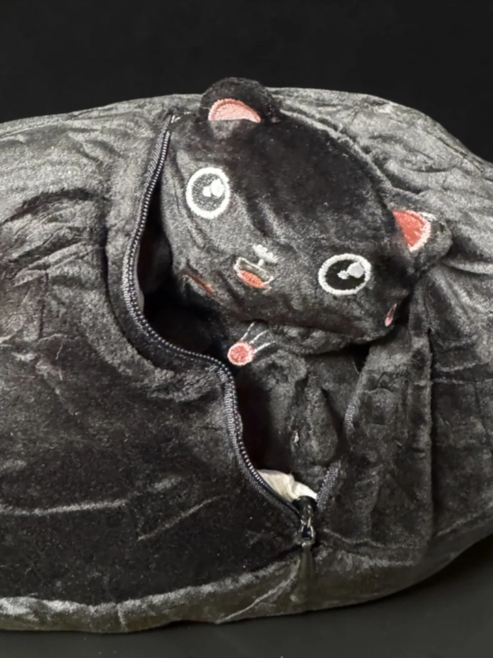 Halloween Black Cat Plush Hidden Baby Cats Squishy Plush NWT
